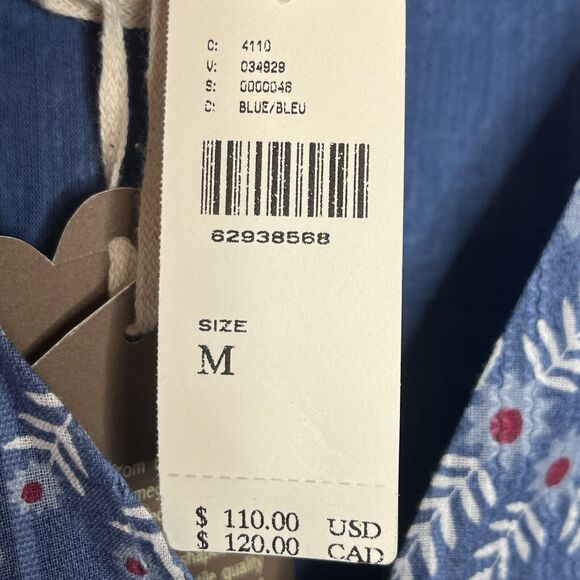 Forever That Girl Anthropologie Top Blue Womens M Boho Aztec Peasant Wrap - Picture 4 of 11